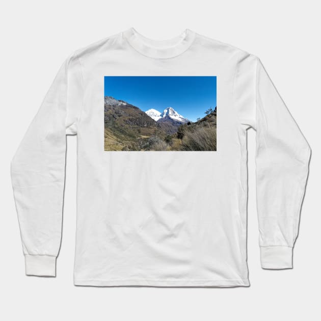 Beautiful Andes Mountain Long Sleeve T-Shirt by stevepaint